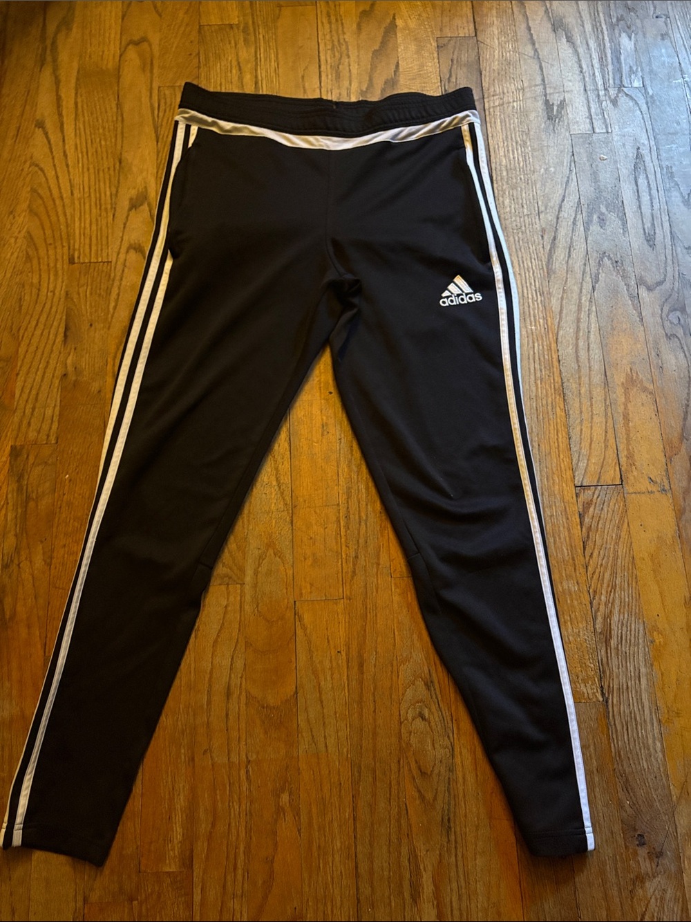 adidas men Black joggers with White Side Stripes